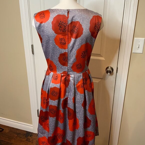 Dear Creatures Silver Red Poppy Sleeveless Fit & Flare Dress, Size S - Picture 4 of 5